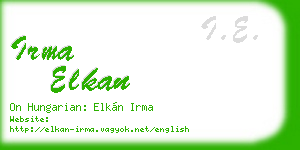 irma elkan business card