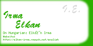 irma elkan business card